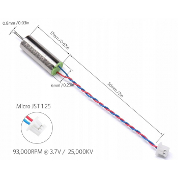 6x17mm 25000KV silniki szczotkowe tinywhoop