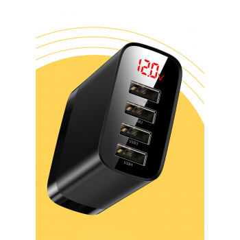 Ładowarka sieciowa Baseus Mirror Lake, 4x USB, 6A, 30W (biała)