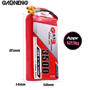 Akumulator LiPo GNB Gaoneng 3500mAh 7.6V 2S1P HV XT30 do Taranis FrSky QX7