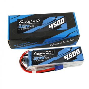 Akumulator LiPo Gens Ace 4500mAh 22.2V 45C 6S1P EC5 Cinelifter