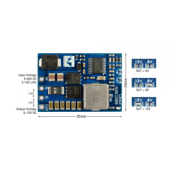 BEC Przetwornica step-down Matek BEC12S-PRO, 9-55V na 5V/8V/12V-5A