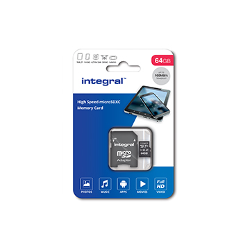 Karta pamięci Integral microSDHC/XC V10 UHS-I U1 64GB