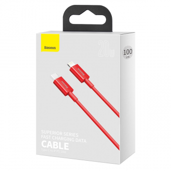Kabel Baseus Superior Series USB-C do Lightning, 20W, PD, 1m (czerwony)