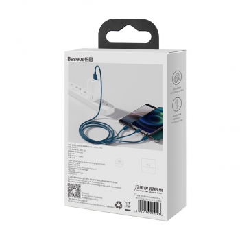 Kabel Baseus Superior Series USB 3w1, USB do micro USB / USB-C / Lightning, 3.5A, 1.2m (niebieski)