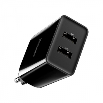 Ładowarka sieciowa Baseus Speed Mini Dual Charger, 2x USB, 2A, 10,5W (czarna)