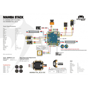 Kontroler lotu Diatone MAMBA APP (WIFI) F722 MK1 FC 30.5*30.5mm/M3