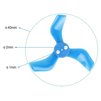 Śmigła Gemfan 40mm 3-płatowe (1.0mm Shaft) 16szt. 4kpl