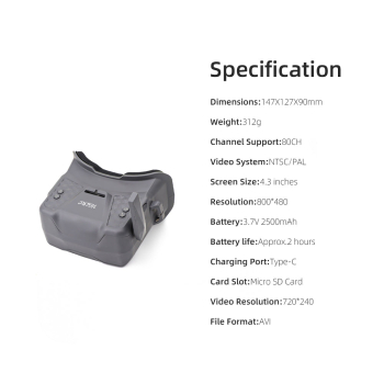 Gogle analogowe FPV HGLRC VR001 5.8G DVR