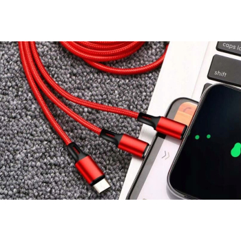 Kabel USB 3W1 USB-C, Lightning, Micro USB 1.2M