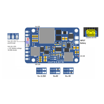 Moduł zasilania BEC przetwornica step-down Matek PM12S-3 12S 5-12V