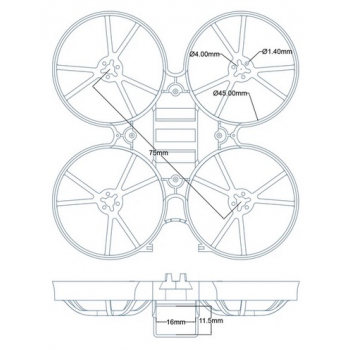 Rama do drona 75mm Beta75 Pro 2 Whoop niebieska
