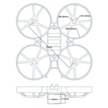 Rama do drona 75mm Beta75 Pro 2 Whoop pomarańczowa