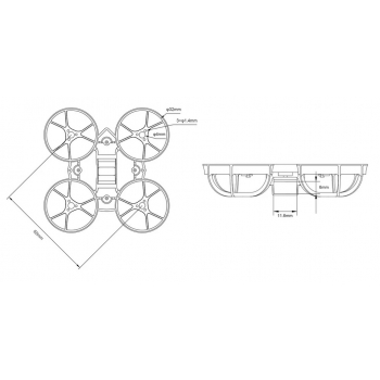 Rama ultralight do drona TinyWhoop BetaFPV 65mm Meteor65